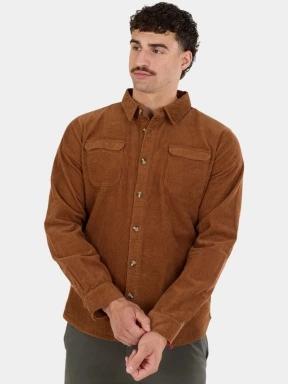 camasa cu maneci lungi pt. barbati Fundango Oregon Corduroy Shirt maro 1