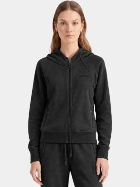 pulover cu gluga pt. femei Fundango Coreline Full-Zip Sweater negru 1