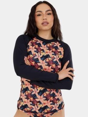 lycra cu maneci lungi pt. femei Fundango Joyce Long Sleeve Rashguard roz 1