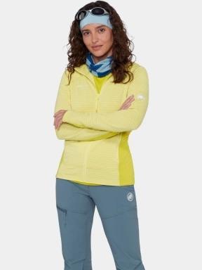 pulover polar pt. femei Mammut Taiss ML Hooded Jacket galben 1