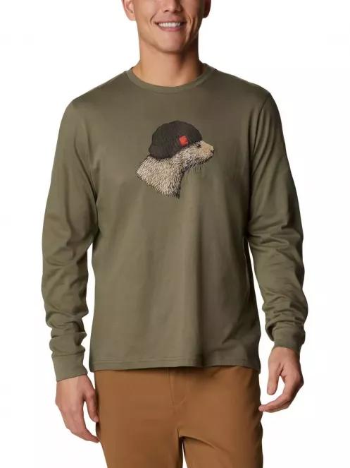 tricou cu maneci lungi pt. barbati Columbia Apres Lifestyle Graphic Long Sleeve Shirt verde 2