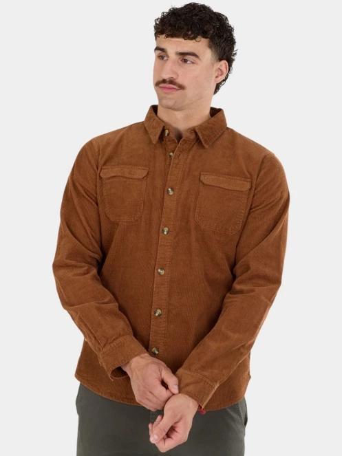 camasa cu maneci lungi pt. barbati Fundango Oregon Corduroy Shirt maro 2