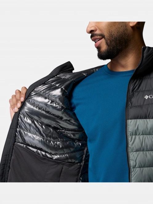 geaca matlasata de tranzitie pt. barbati Columbia Powder Lite II Hooded Jacket verde 7