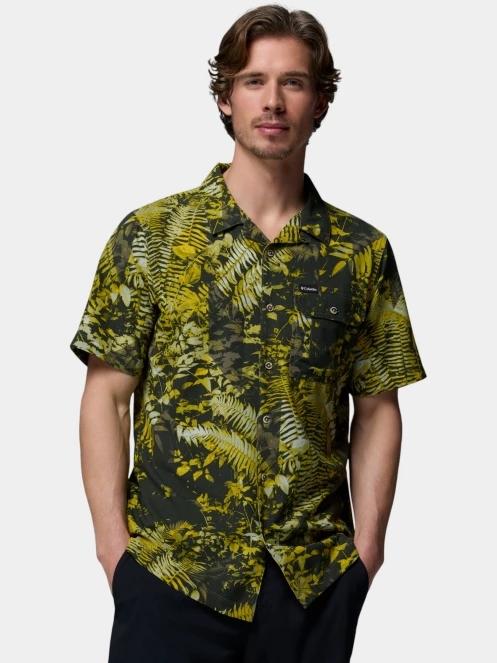 camasa cu maneci scurte pt. barbati Columbia Tech Trail Utility Printed Woven Short Sleeve verde inchis 2