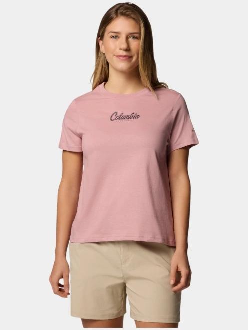 tricou cu maneci scurte pt. femei Columbia Rolling Bend Graphic Short Sleeve Shirt roz 2