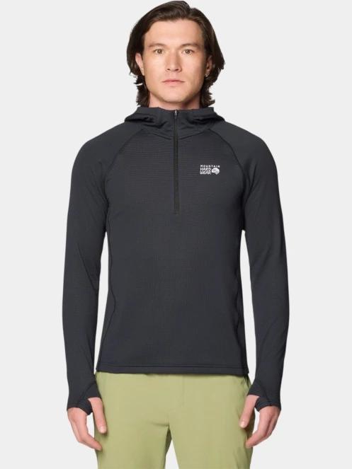 pulover cu gluga pt. barbati Mountain Hardwear Crater Lake™ Heavyweight Half Zip Hoody negru 5