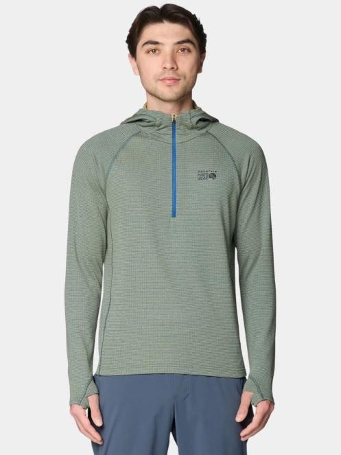 pulover cu gluga pt. barbati Mountain Hardwear Crater Lake™ Heavyweight Half Zip Hoody verde 2