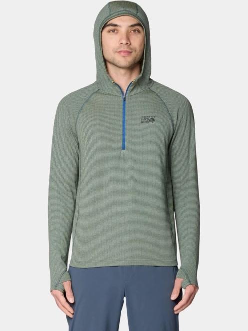 pulover cu gluga pt. barbati Mountain Hardwear Crater Lake™ Heavyweight Half Zip Hoody verde 5