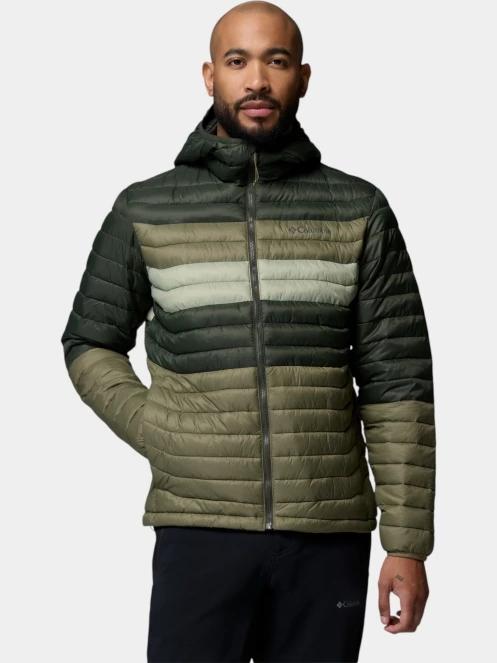 geaca matlasata de tranzitie pt. barbati Columbia Powder Pass Hooded Jacket verde 2