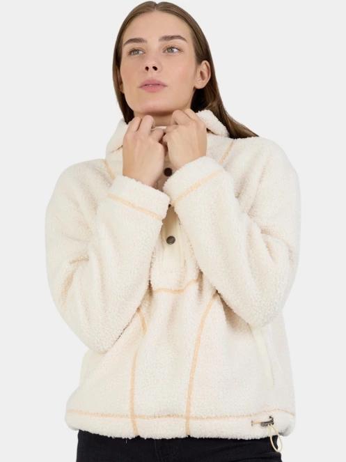 pulover cu gluga pt. femei Fundango Juniper Pile Jacket alb 2