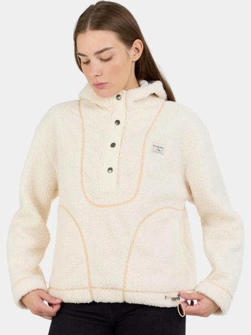 pulover cu gluga pt. femei Fundango Juniper Pile Jacket alb 5
