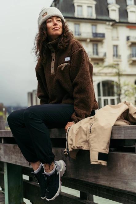pulover polar pt. femei Fundango Pacha Fleece Jacket maro 5