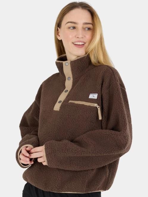 pulover polar pt. femei Fundango Pacha Fleece Jacket maro 4