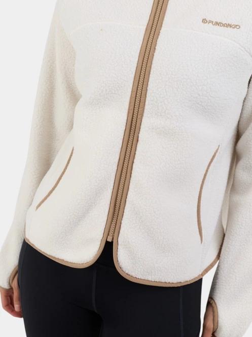 pulover polar pt. femei Fundango Roselake Pile Jacket alb 10