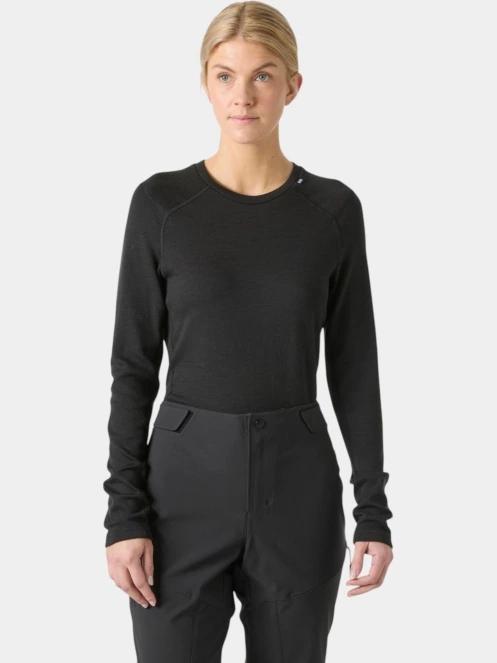 top lenjerie de corp pt. femei Helly Hansen W Lifa Merino Midweight Crew negru 2