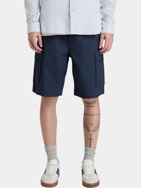 pantaloni scurti cu buzunare laterale pt. barbati Timberland Poplin Cargo Short albastru inchis 2