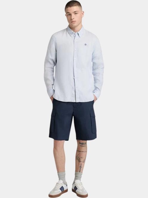 pantaloni scurti cu buzunare laterale pt. barbati Timberland Poplin Cargo Short albastru inchis 4