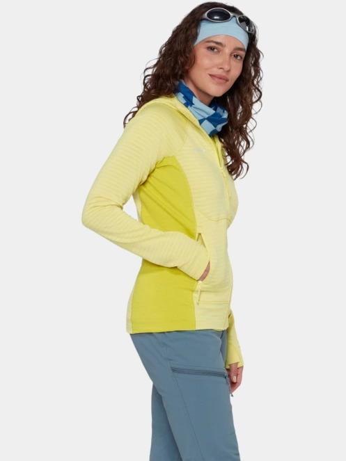 pulover polar pt. femei Mammut Taiss ML Hooded Jacket galben 3