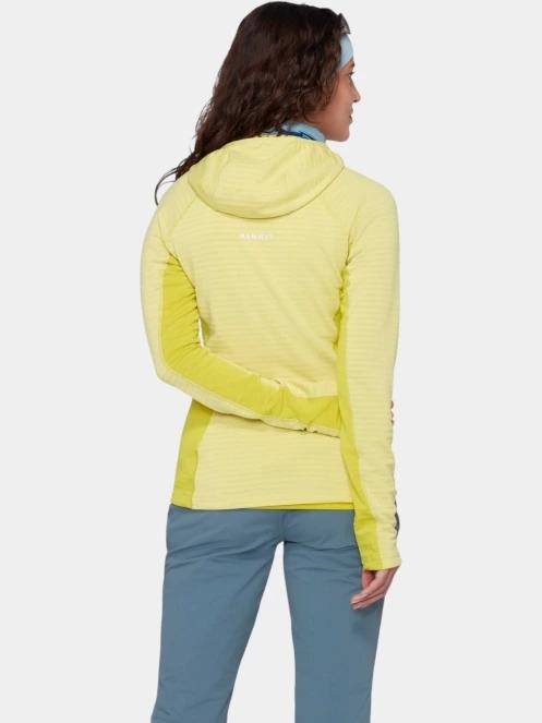 pulover polar pt. femei Mammut Taiss ML Hooded Jacket galben 4