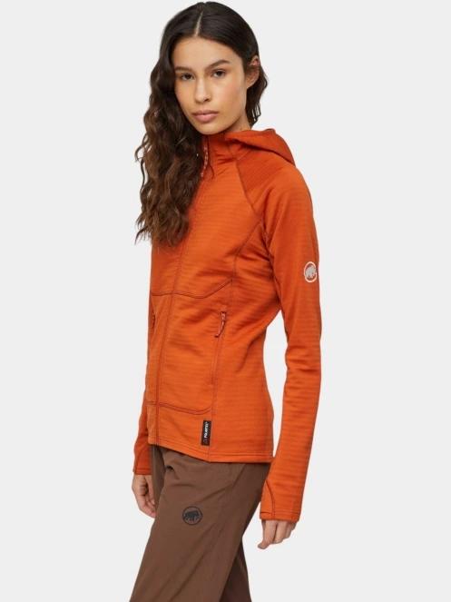 pulover polar pt. femei Mammut Taiss ML Hooded Jacket portocaliu 3