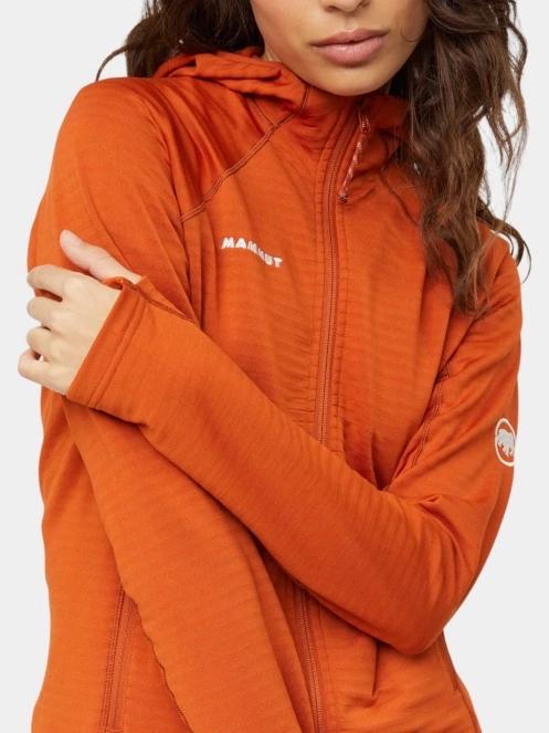 pulover polar pt. femei Mammut Taiss ML Hooded Jacket portocaliu 6