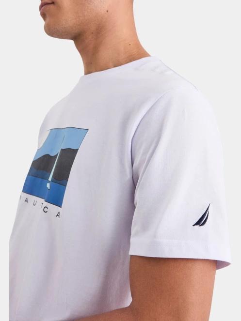 tricou cu maneci scurte pt. barbati Nautica Tay T-Shirt alb 5