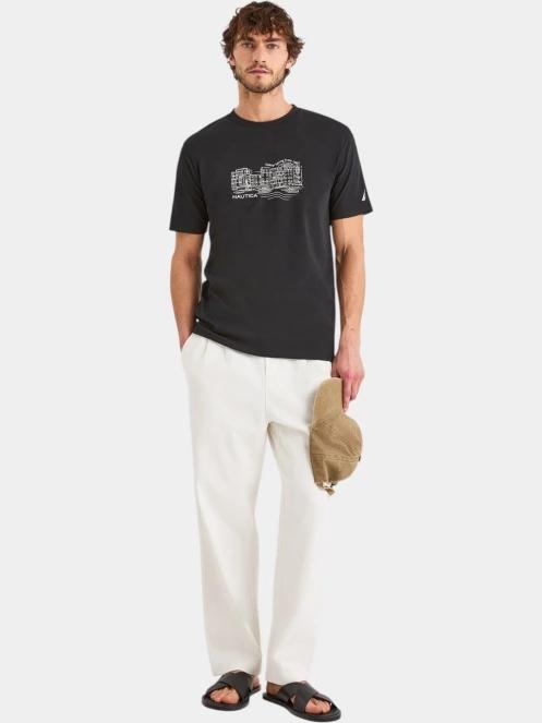 tricou cu maneci scurte pt. barbati Nautica Sassandra T-Shirt negru 4