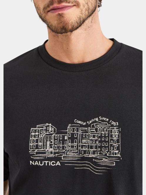 tricou cu maneci scurte pt. barbati Nautica Sassandra T-Shirt negru 5