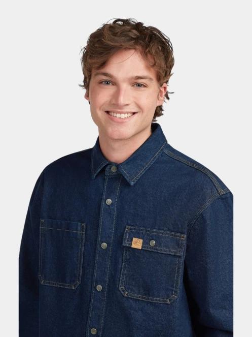 jacheta camasa pt. barbati O'Neill O'Riginals Denim Shirt albastru inchis 5