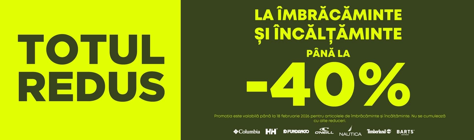 Totul redus la îmbrăcăminte și încălțăminte până la 40%