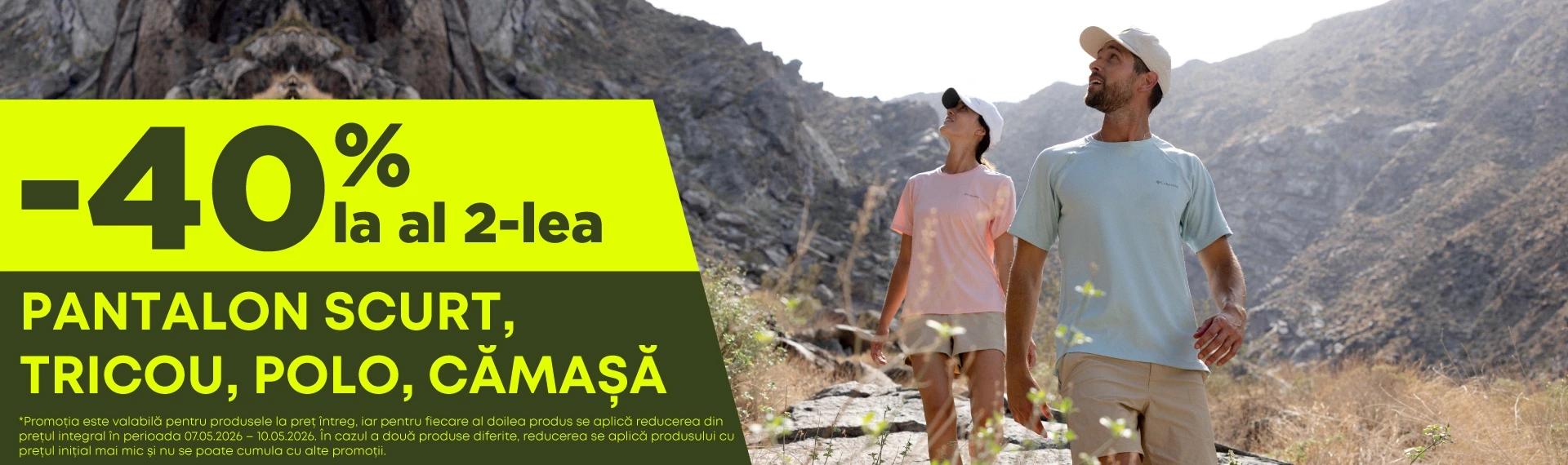 -40% la al 2-lea pantalon scurt, tricou, polo, camasa