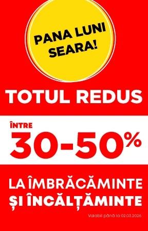 Totul redus la îmbrăcăminte și încălțăminte până la -30-50%