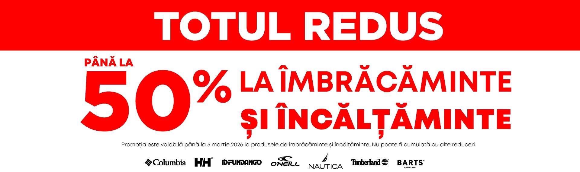 Totul redus la îmbrăcăminte și încălțăminte până la 50%