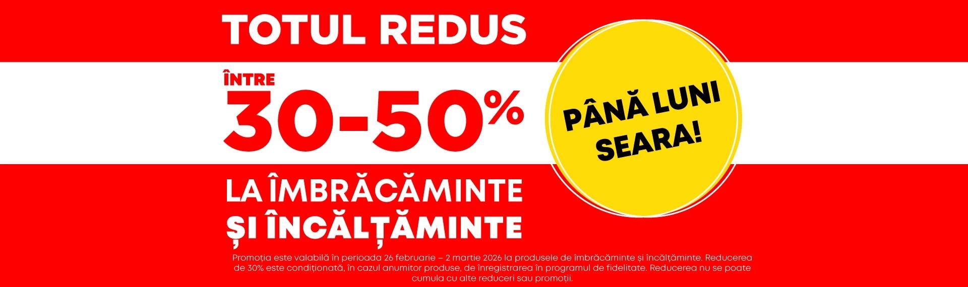 Totul redus la îmbrăcăminte și încălțăminte până la -30-50%