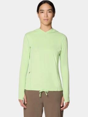 tricou cu maneci lungi, pentru sport pt. femei Mountain Hardwear Crater Lake Long Sleeve Hoody verde 1