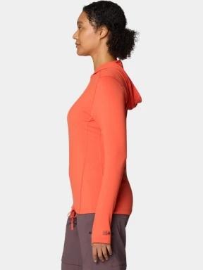 tricou cu maneci lungi, pentru sport pt. femei Mountain Hardwear Crater Lake Long Sleeve Hoody rosu 3