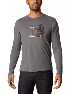 tricou cu maneci lungi pt. barbati Columbia Bear Springs Graphic Tee gri 1