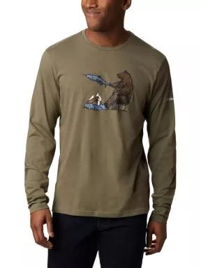 tricou cu maneci lungi pt. barbati Columbia Bear Springs Graphic Tee verde 1
