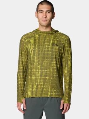 tricou cu maneci lungi, pentru sport pt. barbati Mountain Hardwear Crater Lake Long Sleeve Hoody verde 1