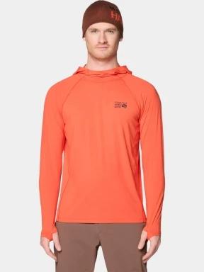 tricou cu maneci lungi, pentru sport pt. barbati Mountain Hardwear Crater Lake Long Sleeve Hoody rosu 1
