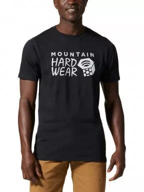 tricou cu maneci scurte pt. barbati Mountain Hardwear MHW Logo Short Sleeve negru 1