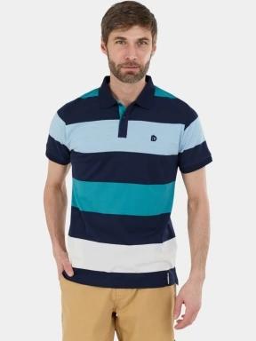 tricou cu guler pt. barbati Fundango Incognito Stripe Poloshirt albastru 1