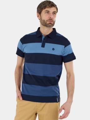 tricou cu guler pt. barbati Fundango Incognito Stripe Poloshirt albastru inchis 1