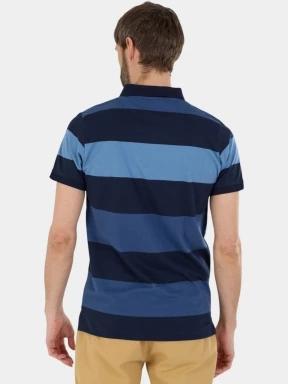 tricou cu guler pt. barbati Fundango Incognito Stripe Poloshirt albastru inchis 3
