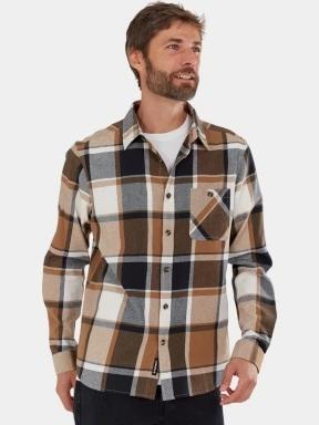 camasa cu maneci lungi pt. barbati Fundango Harris Shirt maro 1