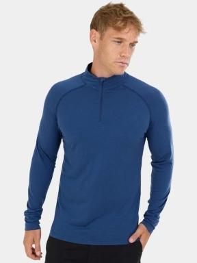 top lenjerie de corp pt. barbati Fundango Temuka Merino Halfzip albastru 1
