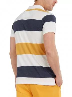 tricou cu guler pt. barbati Fundango Incognito stripe Poloshirt alb 3