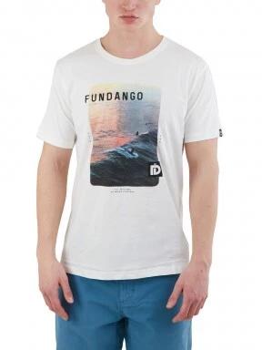 tricou cu maneci scurte pt. barbati Fundango Basic - T Logo-10 T-shirt alb 1