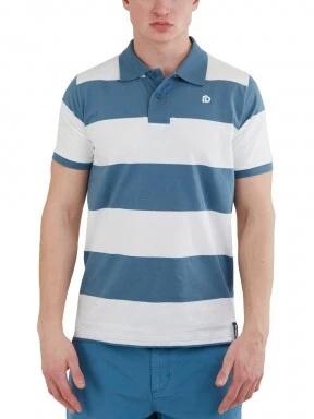 tricou cu guler pt. barbati Fundango Incognito Stripe Poloshirt albastru 1