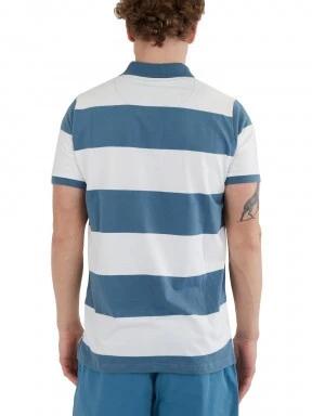 tricou cu guler pt. barbati Fundango Incognito Stripe Poloshirt albastru 3